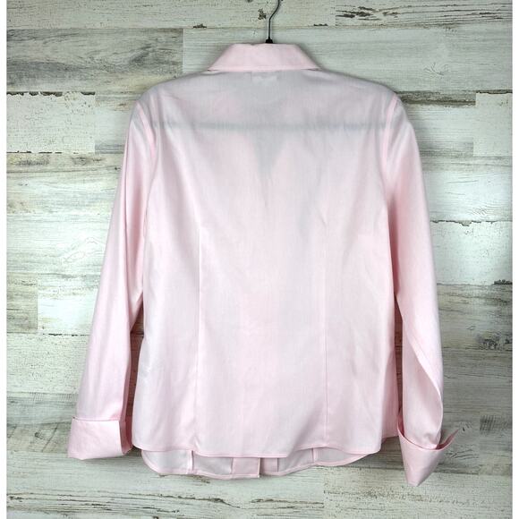 Karl Lagerfeld Women’s 10 Pink Non-Iron Long Sleeve Button-Up Dress Blouse NEW - Picture 2 of 4